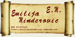 Emilija Minderović vizit kartica